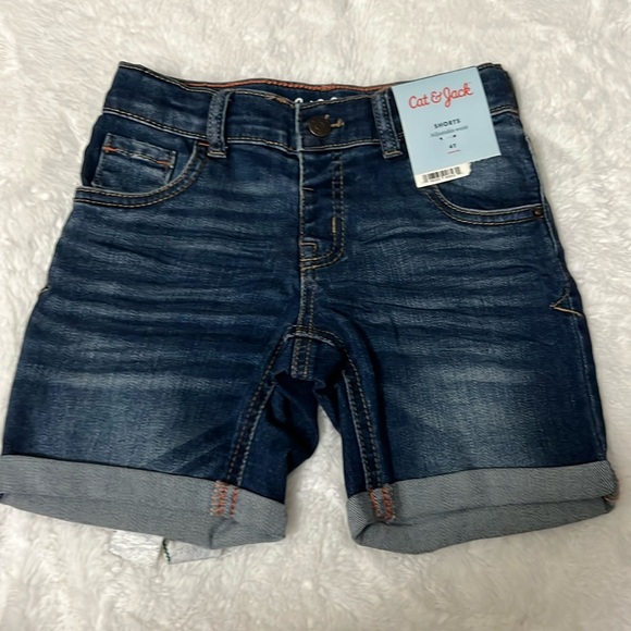 Cat & Jack Jeans Shorts Adjustable Waist 4T - Picture 1 of 5